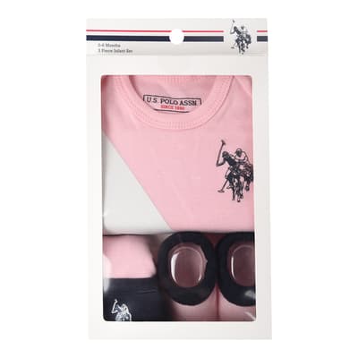 Baby Boy's Pink Printed Matching Set