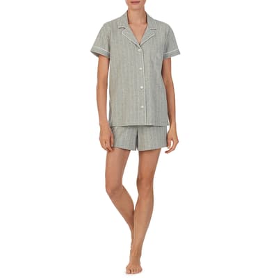 Grey Stripe Short Pyjama Set