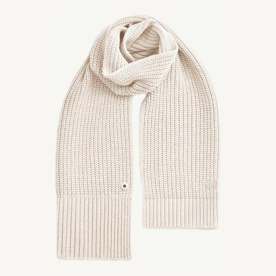 Unisex Cream Merino Wool Knitted Scarf