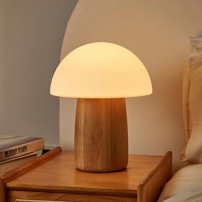 Alice Mushroom Lamp, Large White Ash Wood