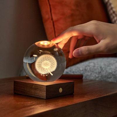 Amber Crystal Light, 3D laser Dandelion