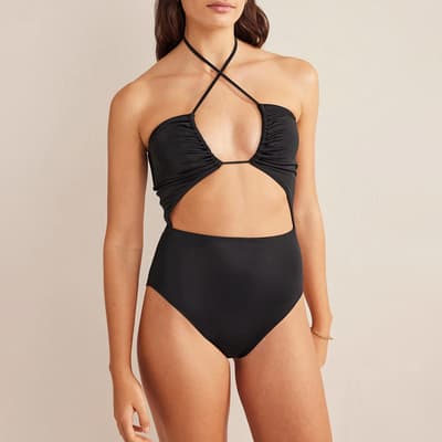 Black Cut Out Detail String Swimsuit