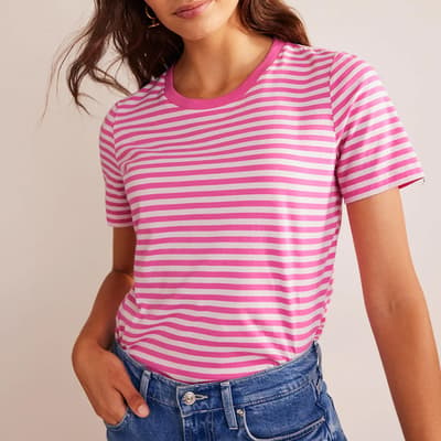 Pink Cotton Crew T-Shirt