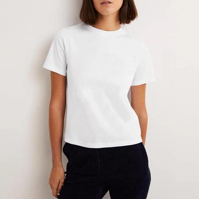 White Cotton Short Sleeve Top