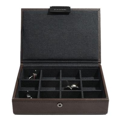 Brown Ring & Cufflink Box