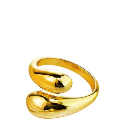 18K Gold Modern Double Layer Polished Ring