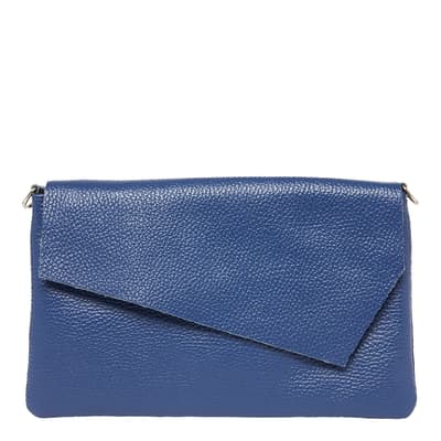 Blue Italian Leather Crossbody Bag 