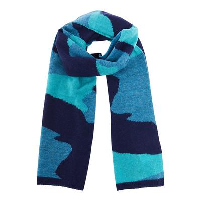 Navy Blue Camo Print Cashmere Classic Scarf