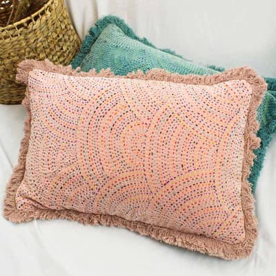 Pink Confetti Stitch Rectangle Cushion
