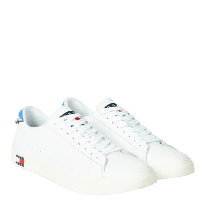 White Leather Tommy Trainers