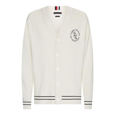 Cream V-Neck Cotton Cardigan