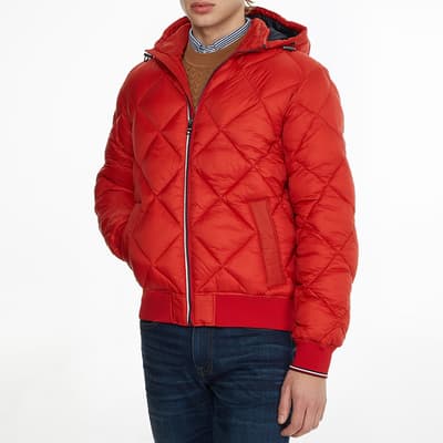 Red Diamond Quilted Coat