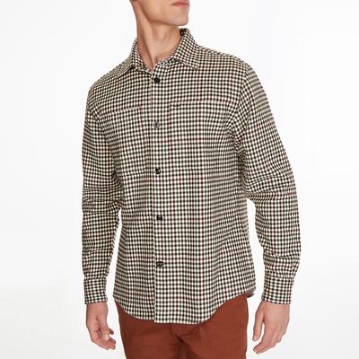 Brown Bonded Tattersall Check Cotton Shirt