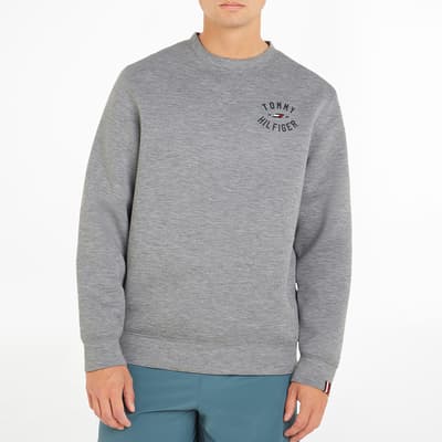 Grey Varsity Graphic Crew Sweatshirt