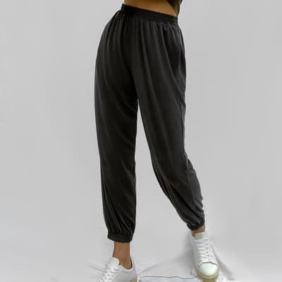 Black Washed Cupro Joggers