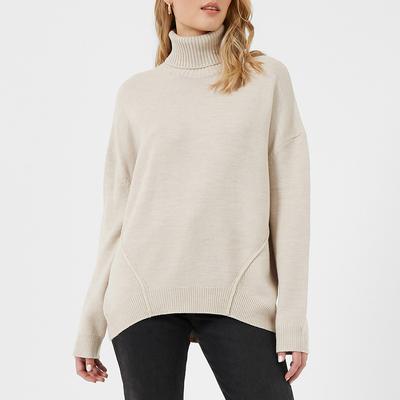 Oatmeal Roll Neck Jumper