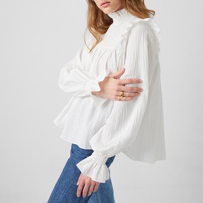 White Boza Neck Top