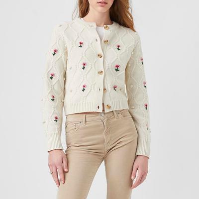 Cream Lacey Wool Cardigan