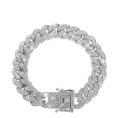 Silver Cz Cahin Link Bracelet