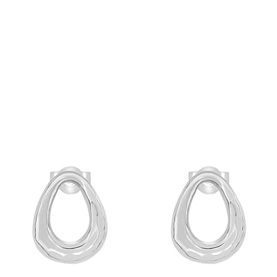 Silver Large Entwined Oval Studs