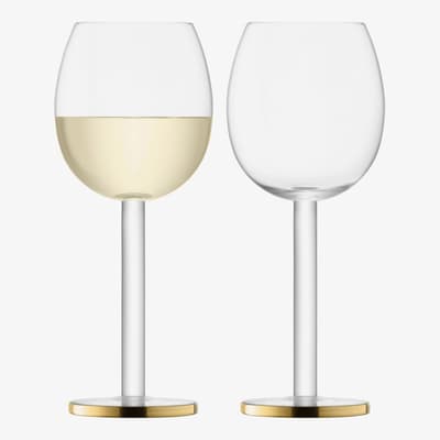 Set of 2 Luca Wine Glass 300ml Gold