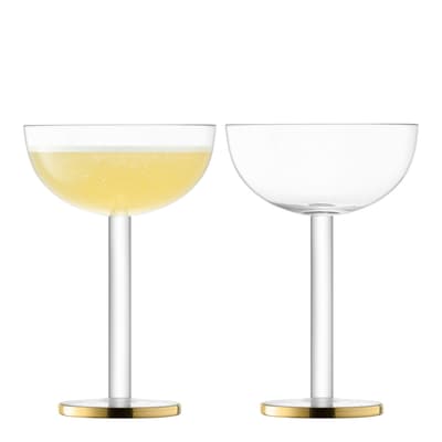 Set of 2 Luca Coupe Glass 200ml Gold
