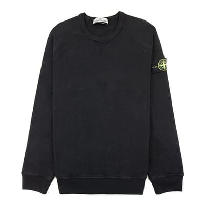 Black Garment Dyed Fleece Sweatshirt