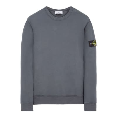Dark Grey Crew Neck Cotton Sweatshirt