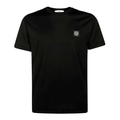 Black Square Logo Cotton T-Shirt