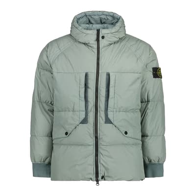 Sage Green Quilted Puffer Coat