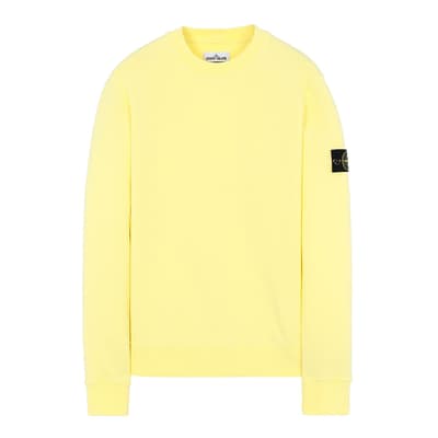 Yellow Crew Neck Fleece Sweatshirt