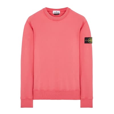 Pink Crew Neck Fleece Sweatshirt