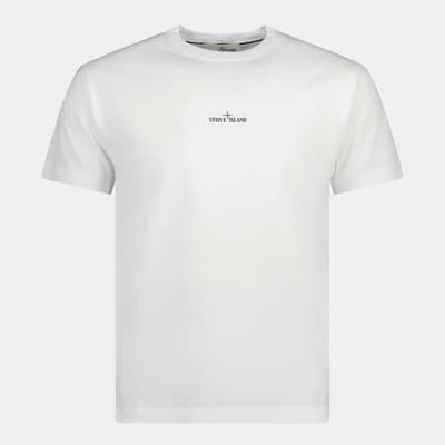 White Graphic Back Cotton T-Shirt