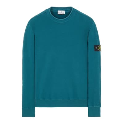 Green Mock Turtleneck Fleece Sweatshirt