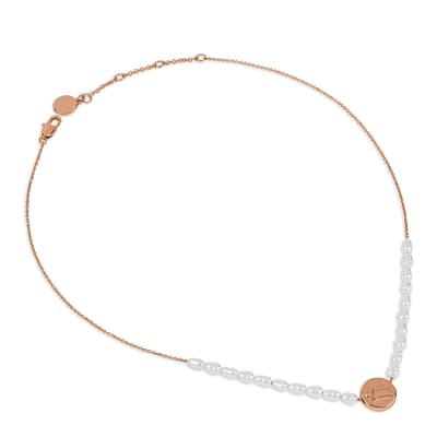 18ct Rose Gold Plated Pearl Necklace