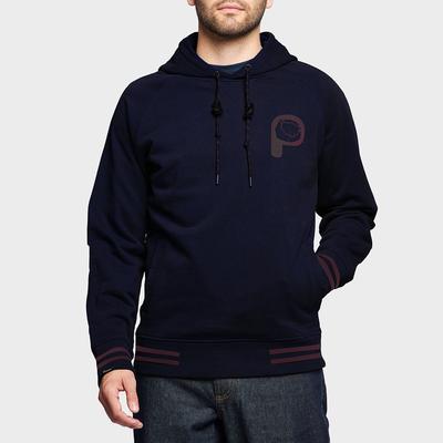 Navy Large P Bear Chest Print Hoodie