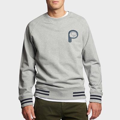 Grey Large P Bear Chest Print Sweatshirt