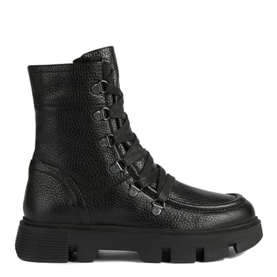 Black Leather Vilde Ankle Boot