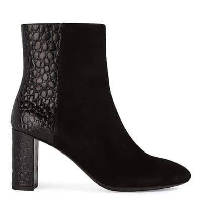 Black Croc Pheby 80 Leather Ankle Boot
