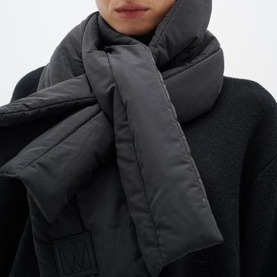 Black Unona Quilted Scarf