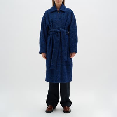 Blue Pheba Wool Blend Coat