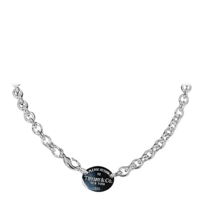 Silver Tiffany & Co Return To Oval Necklace