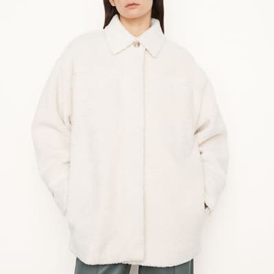 White Sherpa Shirt Jacket