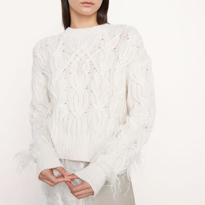 White Wool Cable Knit Jumper