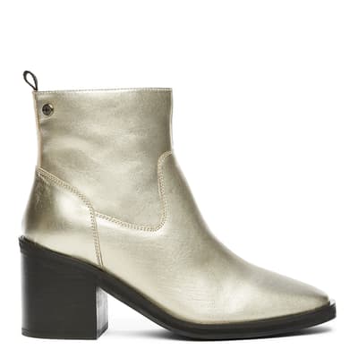 Gold Vail Heeled Ankle Boots