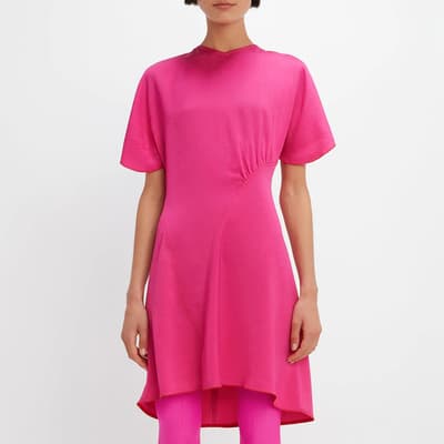 Pink Cap Sleeve Mini Dress