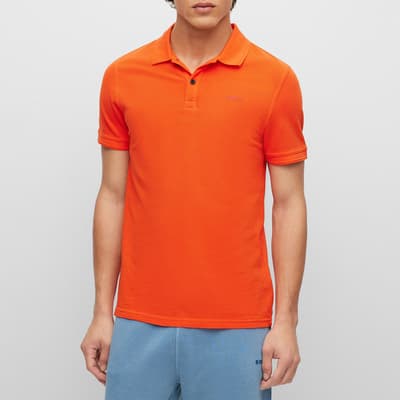 Orange Prime Cotton Polo Shirt