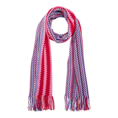 Red Purple Blue White Woven Scarf