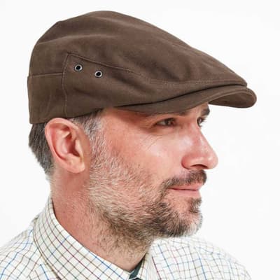 Brown Rowsley Cotton Flat Cap