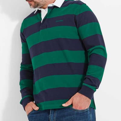 Navy/Green Cotton St Mawes Rugby Shirt